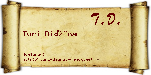 Turi Diána névjegykártya